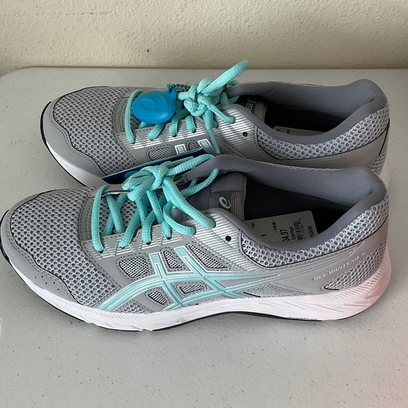 ASICS Gray and Teal Sneakers - Picture 3 of 5
